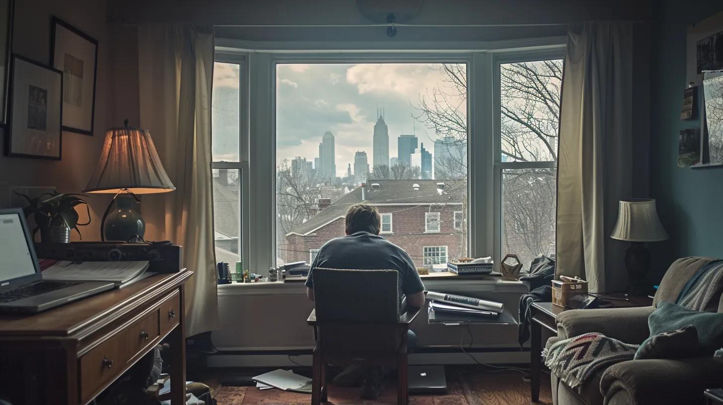 Homeowner in Detroit reviewing foreclosure documents in a cozy living room