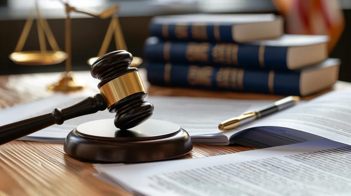Close-up of legal documents and gavel representing Michigan foreclosure laws