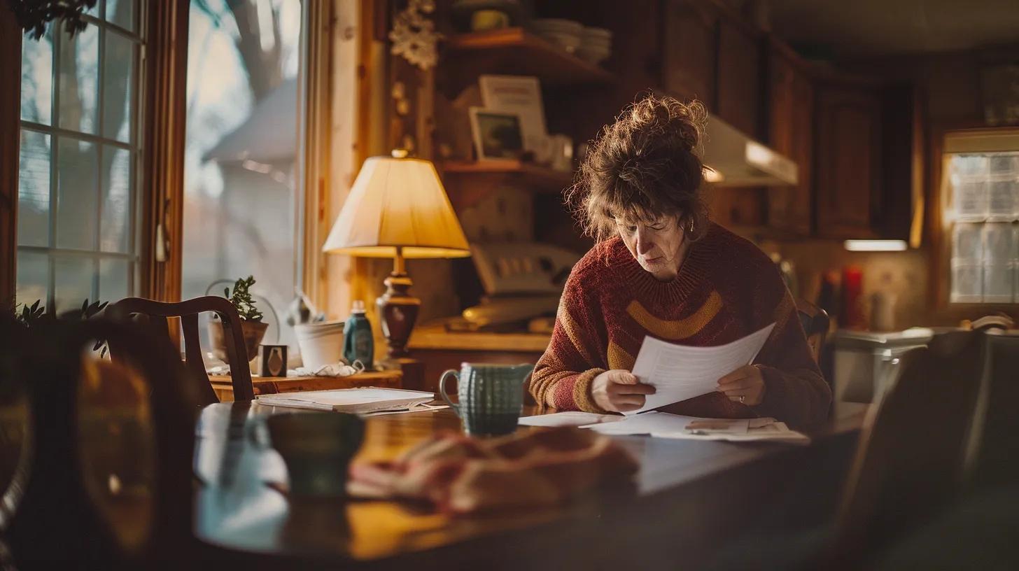 Woman reviewing documents related to Michigan foreclosure and equity recovery.